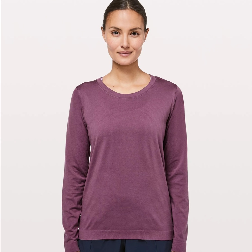 Lululemon Swiftly Breeze Plum LS size 6